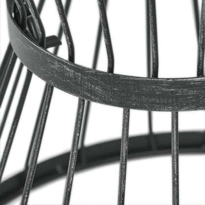 Vimora™ - Matte Black Iron Hourglass End Table for Outdoor Spaces