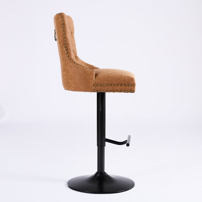 Vimora™ - Adjustable Vintage PU Swivel Bar Stools Set of 2 (Orange)