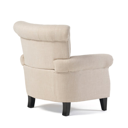 Vimora™ - Springfield Tufted Chair with Nailhead Trim and Diamond Button Tufting in Light Beige