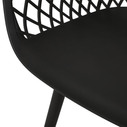 Vimora™ - Modern Black Outdoor Dining Chair with Weather-Resistant Polypropylene Design