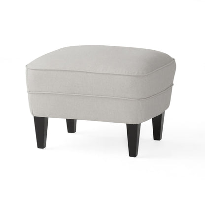 Vimora™ - Contemporary Light Grey Club Chair and Ottoman Set