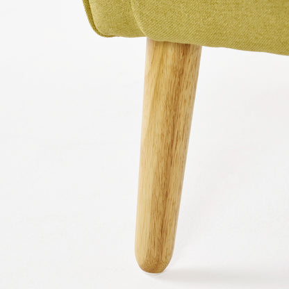 Vimora™ - Yellow Mid-Century Modern Arm Chair with Tufted Back and Birch Wood Legs