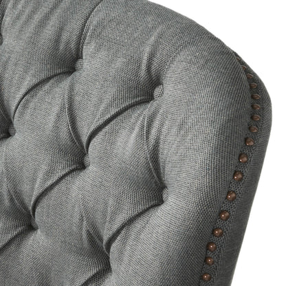 Vimora™ - Contemporary Grey Fabric Club Chair and Ottoman Set for Modern Living Room