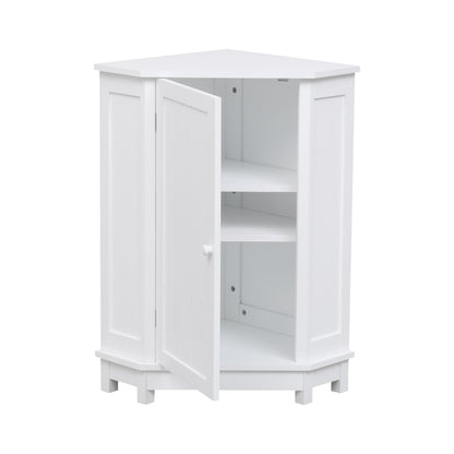 Vimora™ - White Triangle Corner Bathroom Storage Cabinet with Adjustable Shelves