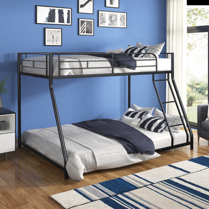 Vimora™ - Sturdy Metal Twin over Full Bunk Bed with Guardrails, Noise Reduction & Space Saving Design