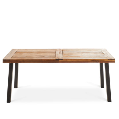 Vimora™ - Modern Industrial Teak Acacia Wood Dining Table with Metal Frame