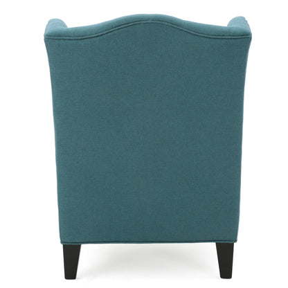 Vimora™ - Upholstered Wingback Chair in Teal with Button-Tufted Design