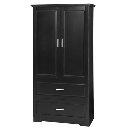 Vimora™ - Tall Black Bathroom Storage Cabinet with Adjustable Shelf and Drawers