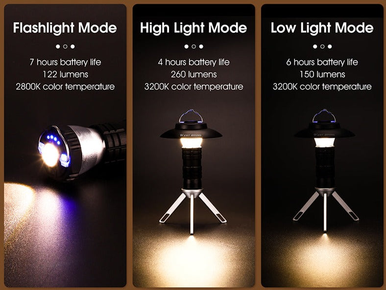 West Biking™ 3-in-1 Multifunctional Camping Light
