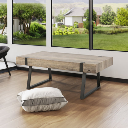 Vimora™ - Modern Grey Coffee Table with Industrial Legs for Stylish Living Room Decor