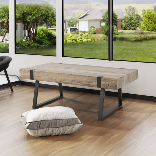 Vimora™ - Modern Grey Coffee Table with Industrial Legs for Stylish Living Room Decor