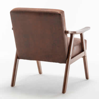 Vimora™ - Mid-Century Modern Accent Chair with Solid Wood Frame and Extra-Thick Backrest