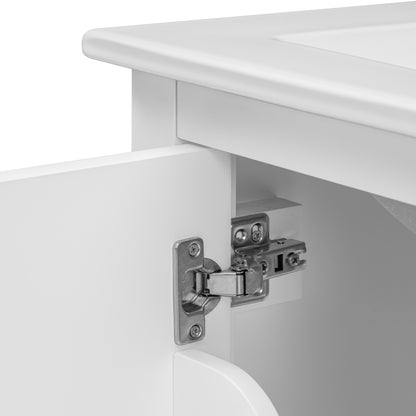 Vimora™ - 24" White Bathroom Vanity with Sink, Solid Wood & MDF, Ample Storage, Modern Design