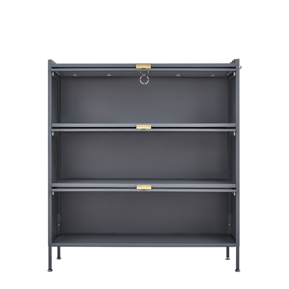 Vimora™ - 3 Tier Metal Pantry Storage Cabinet with Microwave Rack & Adjustable Hooks