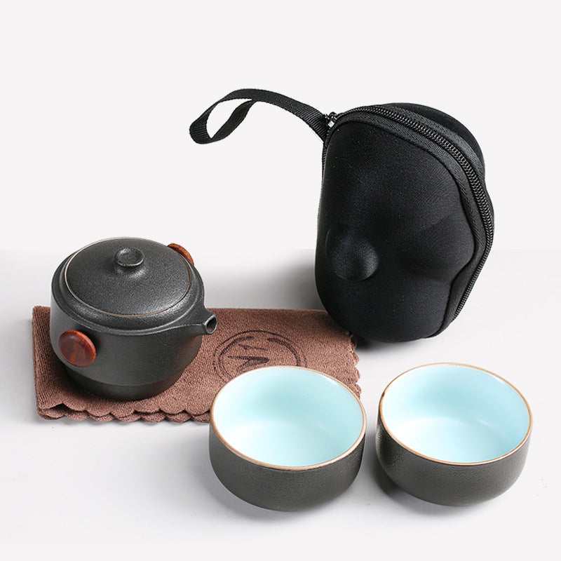 Vimora™ Portable Ceramic Travel Tea Set – Teapot & 2 Cups