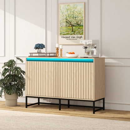 Vimora™ - Modern 3-Door Sideboard with LED Lights and Adjustable Shelves for Stylish Storage