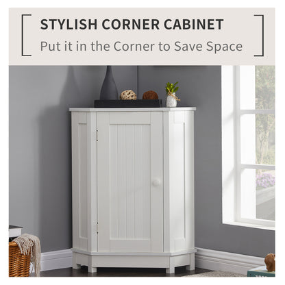 Vimora™ - White Triangle Corner Bathroom Storage Cabinet with Adjustable Shelves