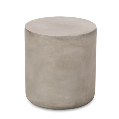 Vimora™ - Light Gray Lightweight Concrete Side Table with Modern Cylindrical Design