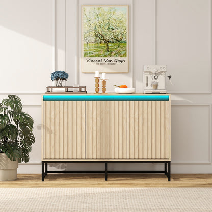 Vimora™ - Modern 3-Door Sideboard with LED Lights and Adjustable Shelves for Stylish Storage