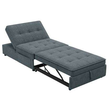 Vimora™ - Four in One Sofa Bed, Chair Bed, Ottoman with USB Port, Dark Blue