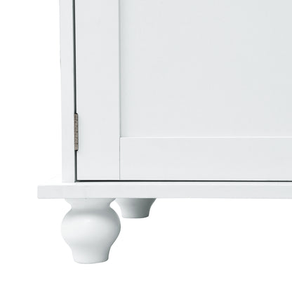 Vimora™ - Modern Hall Tree with Storage Cabinet, 2 Drawers & 5 Hooks in White