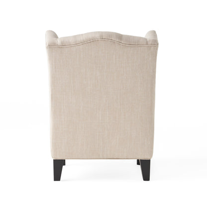 Yvonne™ - Elegant Wingback Club Chair with Button-Tufted Design and Birch Wood Legs