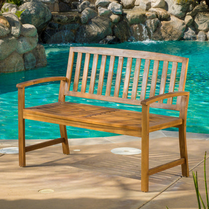 Vimora™ - Teak Acacia Wood Farmhouse Bench for Outdoor Patio & Backyard Decor
