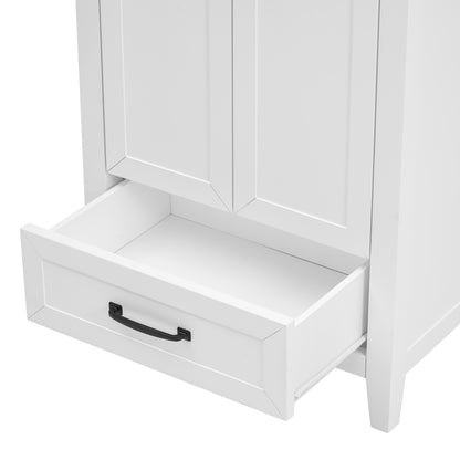 Vimora™ - 24" White Bathroom Vanity with Sink, Solid Wood & MDF, Ample Storage, Modern Design