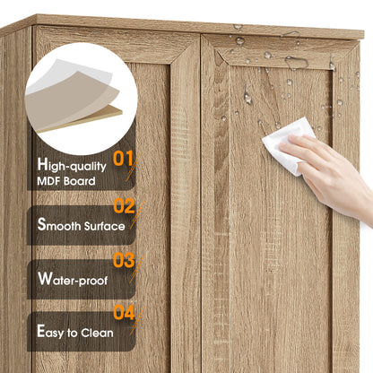 Vimora™ - Brown MDF Storage Cabinet with Adjustable Shelves for Bathroom and Office