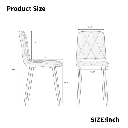 Vimora™ - Modern Velvet Dining Chairs with Sturdy Metal Legs (Set of 4)