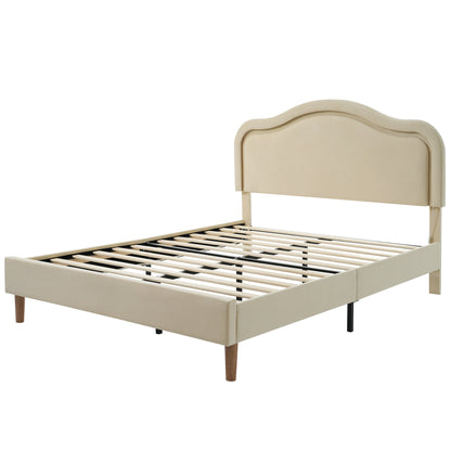 Vimora™ - Full Size Velvet LED Bed Frame with Adjustable Headboard