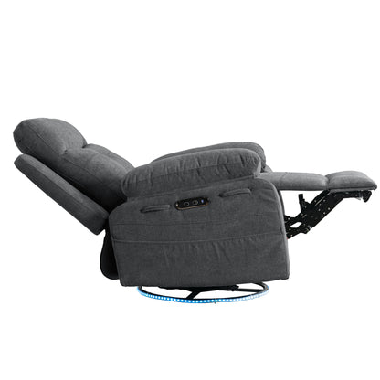 Vimora™ - Rotating Electric Recliner Lounge Chair with Bluetooth, LED Light & Adjustable Footrest