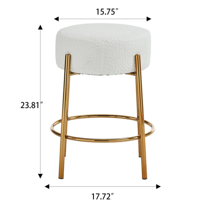 Vimora™ - 24" Modern Circular Bar Stools with Cushioned Seats and Support Legs (Set of 2)