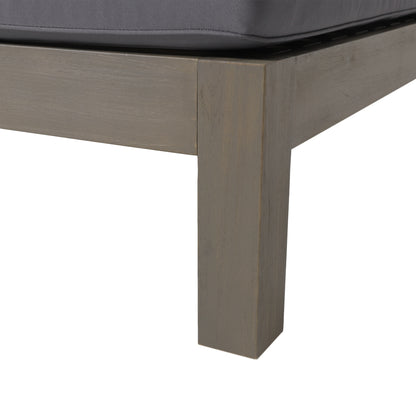 Vimora™ - Dark Grey Acacia Wood X-Back Corner Bench Set for 4 with Water-Resistant Cushions