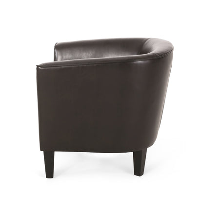Vimora™ - Contemporary Brown Club Chair with Birch Wood Legs