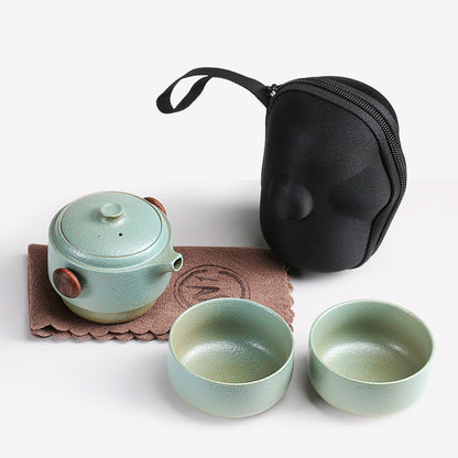 Vimora™ Portable Ceramic Travel Tea Set – Teapot & 2 Cups