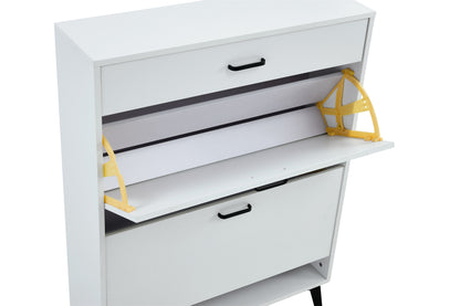 Vimora™ - White Shoe Cabinet with Metal Legs and Storage Shelves for Organised Footwear
