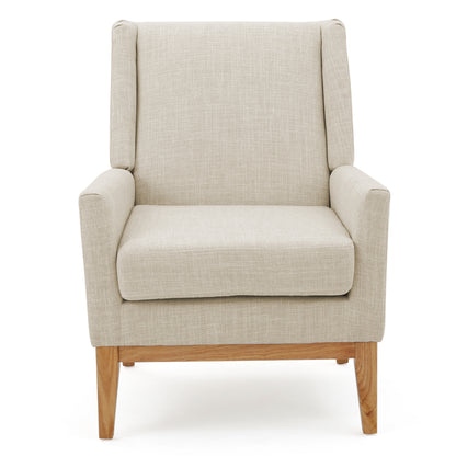 Vimora™ - Mid Century Beige Fabric Accent Chair