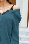 Openwork V-Neck Long Sleeve Sweater