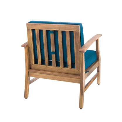 Vimora™ - Blue Acacia Wood Club Chair, Modern Weather Resistant Patio Furniture