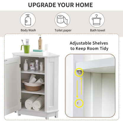 Vimora™ - White Triangle Corner Bathroom Storage Cabinet with Adjustable Shelves