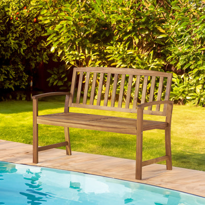 Vimora™ - Teak Acacia Wood Farmhouse Bench for Outdoor Patio & Backyard Decor