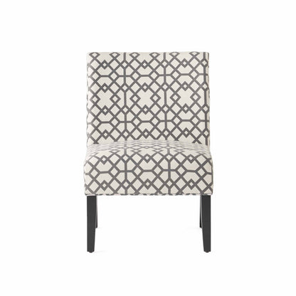 Vimora™ - Contemporary Grey and Ivory Upholstered Accent Chair with Tapered Legs