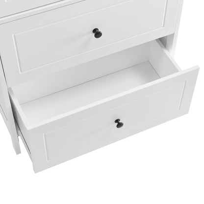Vimora™ - White Bathroom Storage Cabinet with Adjustable Shelf, Drawers & Anti-Tipping Design