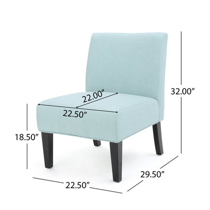 Vimora™ - Light Blue Contemporary Fabric Accent Chair with Tapered Legs