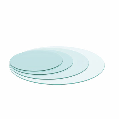Vimora™ - 20" Round Tempered Clear Glass Table Top with Polished Edge
