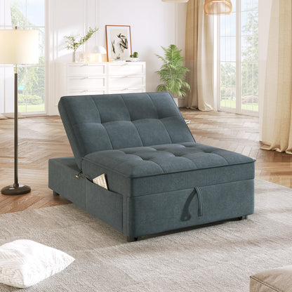 Vimora™ - Four in One Sofa Bed, Chair Bed, Ottoman with USB Port, Dark Blue
