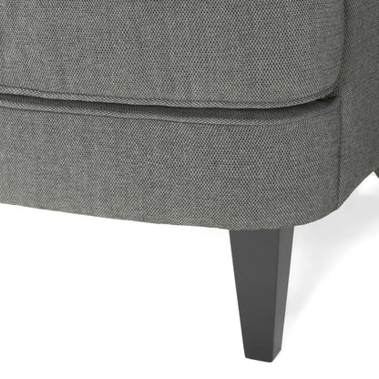 Vimora™ - Contemporary Grey Fabric Club Chair and Ottoman Set for Modern Living Room