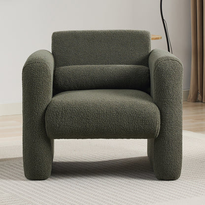 Vimora™ - Modern Style Chair with Soft Sheepskin Cushion, Seaweed Green Armchair