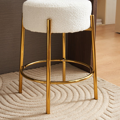 Vimora™ - 24" Modern Circular Bar Stools with Cushioned Seats and Support Legs (Set of 2)